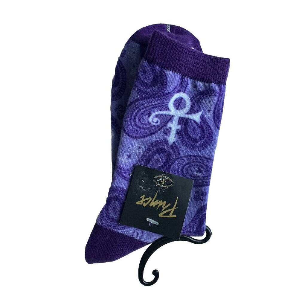 PRINCE SYMBOL - PURPLE PAISLEY CREW SOCKS - BRAND NEW & LICENSED - Picture 4 of 4
